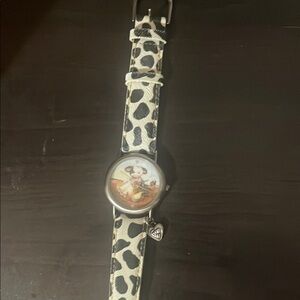 Cow Print Watch with Heart Charm